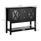 Sideboard Buffet Cabinet with 2 Drawers and Glass Door