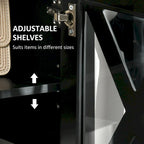 Sideboard Buffet Cabinet with 2 Drawers and Glass Door