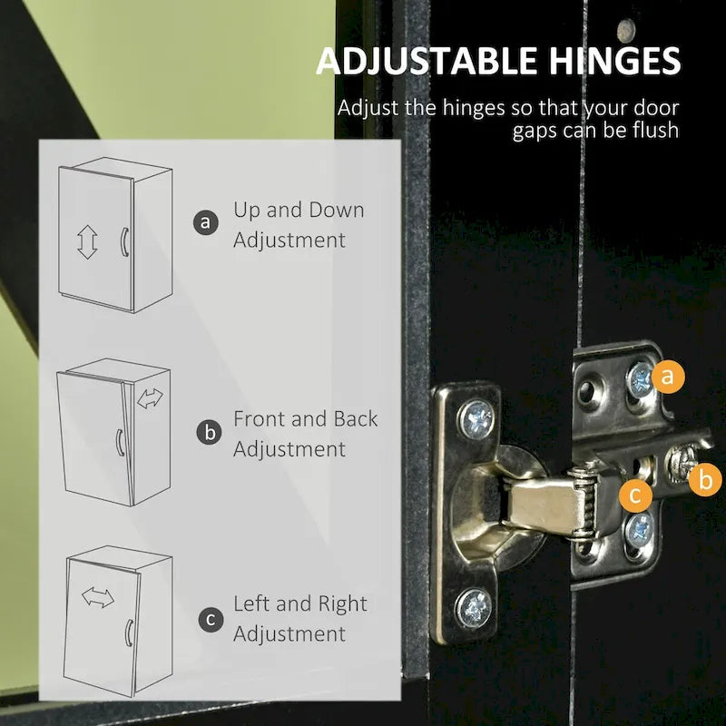Sideboard Buffet Cabinet with 2 Drawers and Glass Door
