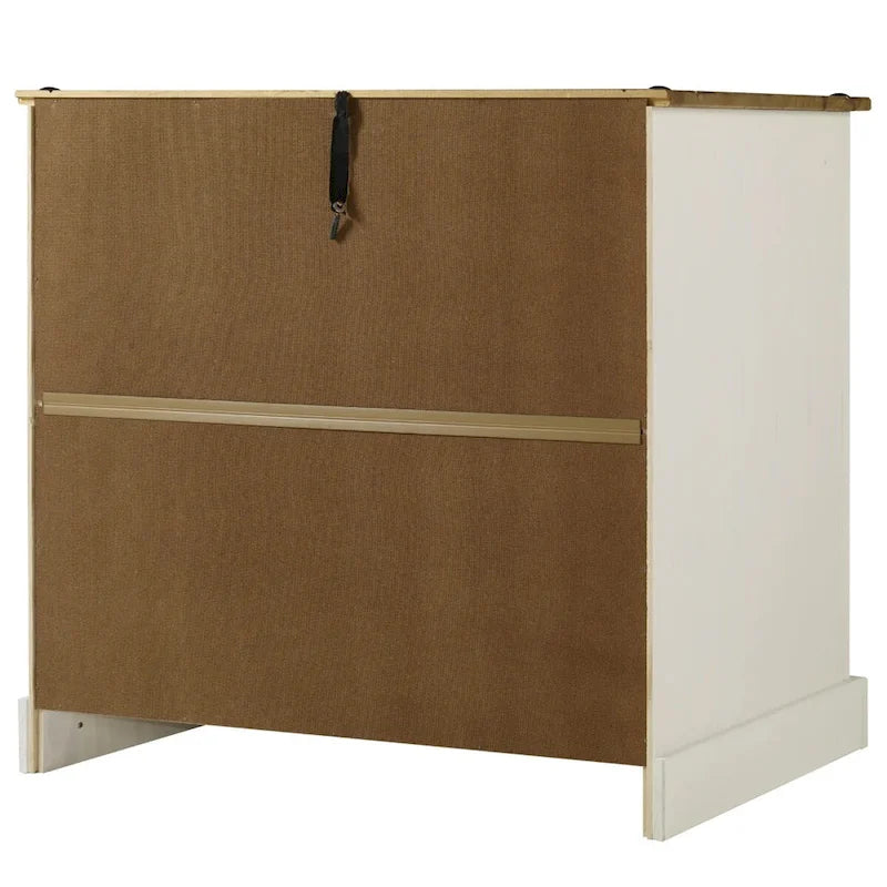 OS Home and Office Furniture Model COW915 Cottage Series Wood Buffet Sideboard in Distressed White