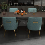 SEYNAR Modern Glam PU Leather Dining Chair or Vanity Chair Set of 4 with Rear Handle