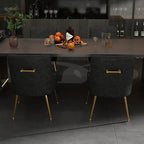 SEYNAR Modern Glam PU Leather Dining Chair or Vanity Chair Set of 4 with Rear Handle