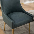 SEYNAR Modern Glam PU Leather Dining Chair or Vanity Chair Set of 4 with Rear Handle