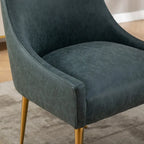 SEYNAR Modern Glam PU Leather Dining Chair or Vanity Chair Set of 4 with Rear Handle