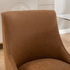 SEYNAR Modern Glam PU Leather Dining Chair or Vanity Chair Set of 4 with Rear Handle