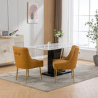 SEYNAR Modern Glam PU Leather Dining Chair or Vanity Chair Set of 4 with Rear Handle