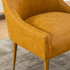 SEYNAR Modern Glam PU Leather Dining Chair or Vanity Chair Set of 4 with Rear Handle