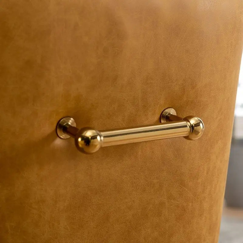 SEYNAR Modern Glam PU Leather Dining Chair or Vanity Chair Set of 4 with Rear Handle