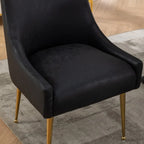 SEYNAR Modern Glam PU Leather Dining Chair or Vanity Chair Set of 4 with Rear Handle