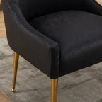 SEYNAR Modern Glam PU Leather Dining Chair or Vanity Chair Set of 4 with Rear Handle