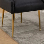 SEYNAR Modern Glam PU Leather Dining Chair or Vanity Chair Set of 4 with Rear Handle