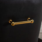 SEYNAR Modern Glam PU Leather Dining Chair or Vanity Chair Set of 4 with Rear Handle