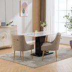 SEYNAR Modern Glam PU Leather Dining Chair or Vanity Chair Set of 4 with Rear Handle