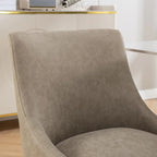 SEYNAR Modern Glam PU Leather Dining Chair or Vanity Chair Set of 4 with Rear Handle