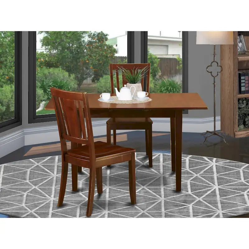 East West Furniture Dinette Set Contains a Rectangle Dining Table and Dining Room Chairs (Chair Seat Type Options)