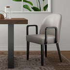 Manhattan Comfort Hillman Modern Leatherette and Velvet Upholstered Dining Arm Chair