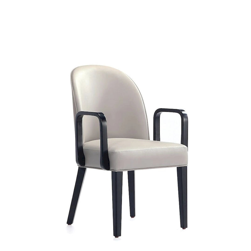 Manhattan Comfort Hillman Modern Leatherette and Velvet Upholstered Dining Arm Chair
