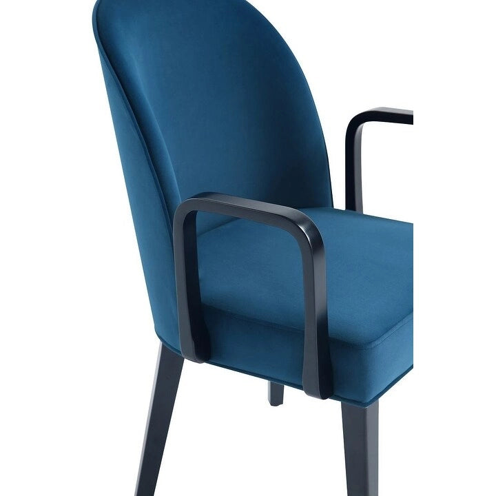 Manhattan Comfort Hillman Modern Leatherette and Velvet Upholstered Dining Arm Chair