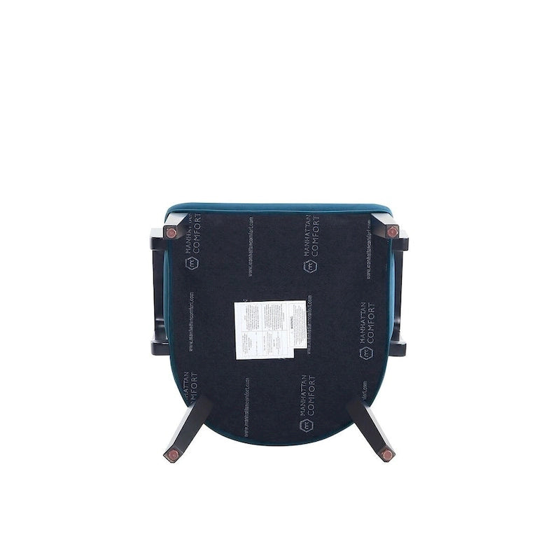 Manhattan Comfort Hillman Modern Leatherette and Velvet Upholstered Dining Arm Chair