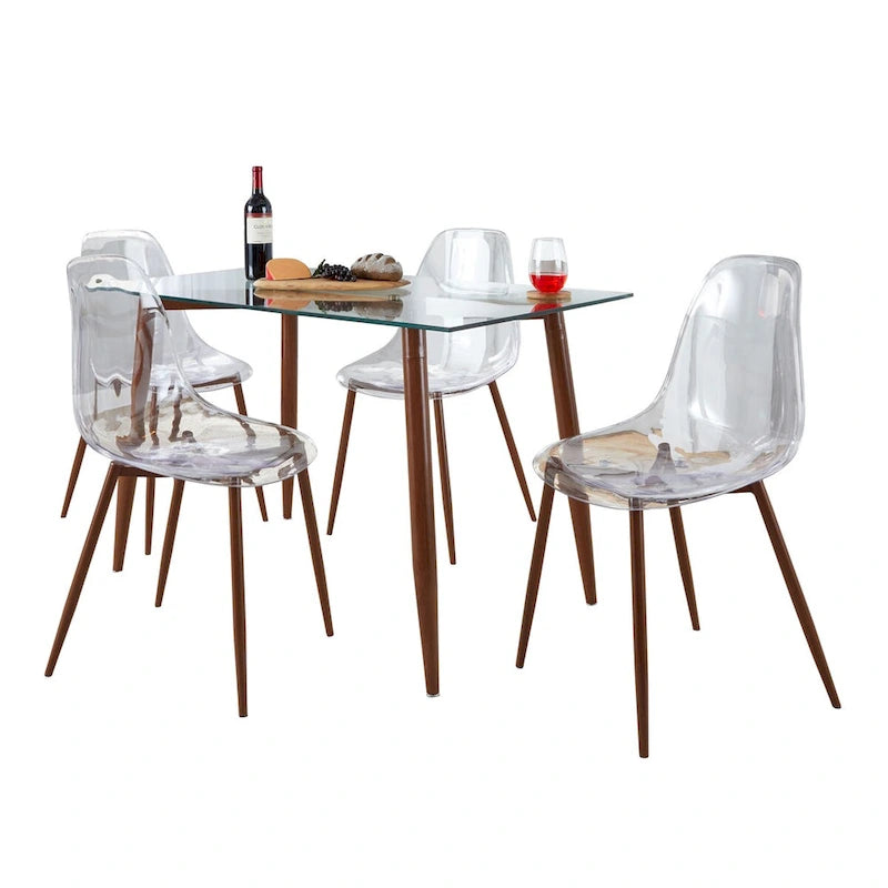Carson Carrington Barton 5-Piece Clear Acrylic Rectangular Dining Set