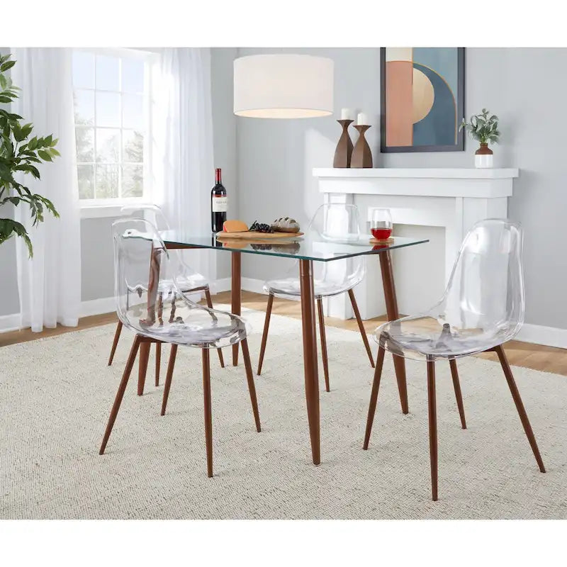 Carson Carrington Barton 5-Piece Clear Acrylic Rectangular Dining Set