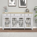 63 Vintage Style Kitchen Accent Buffet Sideboard Cabinet w/ Drawers - 63 in Width