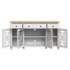 63 Vintage Style Kitchen Accent Buffet Sideboard Cabinet w/ Drawers - 63 in Width