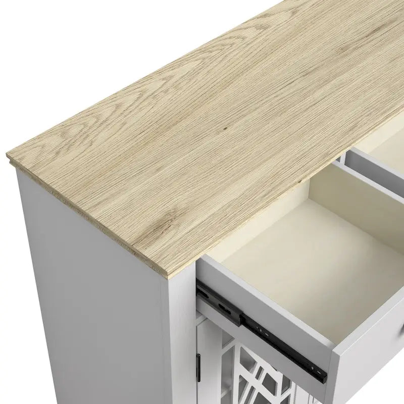 63 Vintage Style Kitchen Accent Buffet Sideboard Cabinet w/ Drawers - 63 in Width