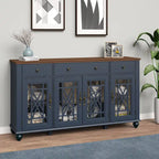 63 Vintage Style Kitchen Accent Buffet Sideboard Cabinet w/ Drawers - 63 in Width