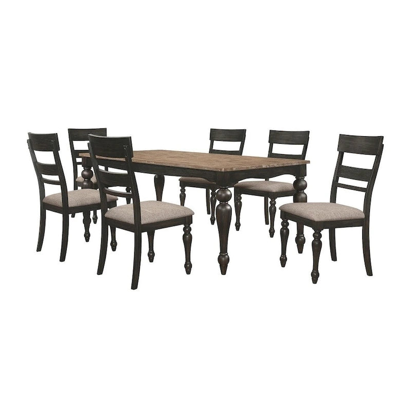 Kyle Brown Brushed and Charcoal Sandthrough 7-piece Dining Set
