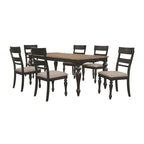 Kyle Brown Brushed and Charcoal Sandthrough 7-piece Dining Set