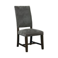 21 Inch Dining Chair, Set of 2, Gray Vegan Faux Leather, Parson Style