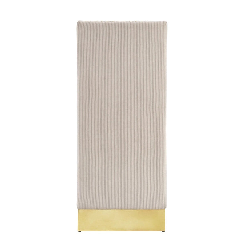 Modern Cream Velvet Dining Chairs with Gold Legs - Set of 2