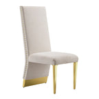 Modern Cream Velvet Dining Chairs with Gold Legs - Set of 2