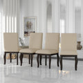 Dining Chairs Wood Upholstered Fabirc Dining Room Chairs with Nailhead,Set of 4