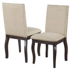 Dining Chairs Wood Upholstered Fabirc Dining Room Chairs with Nailhead,Set of 4