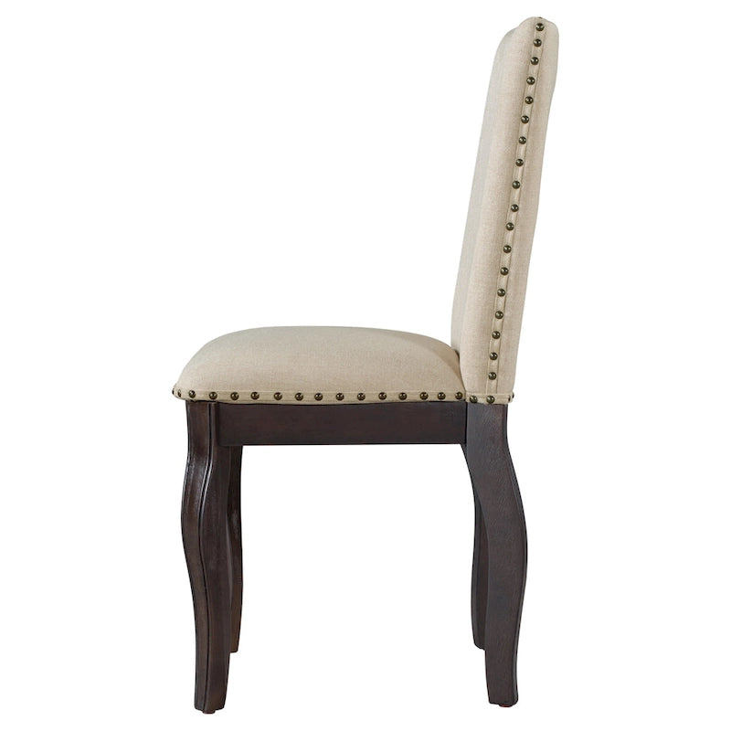 Dining Chairs Wood Upholstered Fabirc Dining Room Chairs with Nailhead,Set of 4