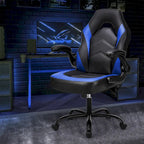 PU Leather Computer Chair Ergonomic Office Chair Gaming Chair with Lumbar Support,Rolling Desk Chairs with Flip-up Armrests
