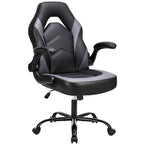 PU Leather Computer Chair Ergonomic Office Chair Gaming Chair with Lumbar Support,Rolling Desk Chairs with Flip-up Armrests