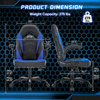 PU Leather Computer Chair Ergonomic Office Chair Gaming Chair with Lumbar Support,Rolling Desk Chairs with Flip-up Armrests