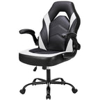 PU Leather Computer Chair Ergonomic Office Chair Gaming Chair with Lumbar Support,Rolling Desk Chairs with Flip-up Armrests