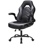 PU Leather Computer Chair Ergonomic Office Chair Gaming Chair with Lumbar Support,Rolling Desk Chairs with Flip-up Armrests