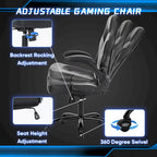 PU Leather Computer Chair Ergonomic Office Chair Gaming Chair with Lumbar Support,Rolling Desk Chairs with Flip-up Armrests