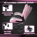 PU Leather Computer Chair Ergonomic Office Chair Gaming Chair with Lumbar Support,Rolling Desk Chairs with Flip-up Armrests