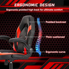 PU Leather Computer Chair Ergonomic Office Chair Gaming Chair with Lumbar Support,Rolling Desk Chairs with Flip-up Armrests