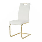 Dining Living Room Chairs Upholstered Chair with gold Metal Legs Design Set of 2