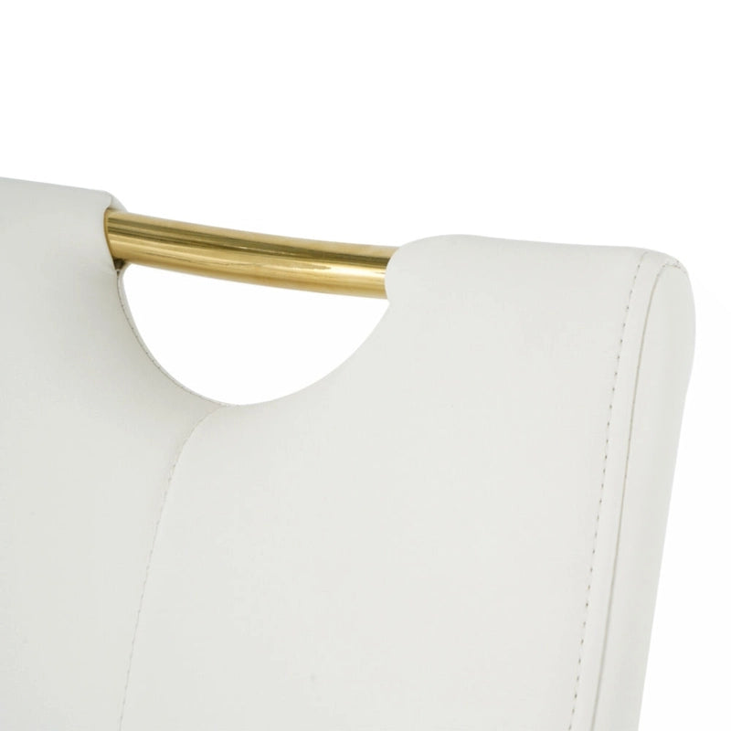 Dining Living Room Chairs Upholstered Chair with gold Metal Legs Design Set of 2