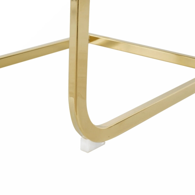 Dining Living Room Chairs Upholstered Chair with gold Metal Legs Design Set of 2