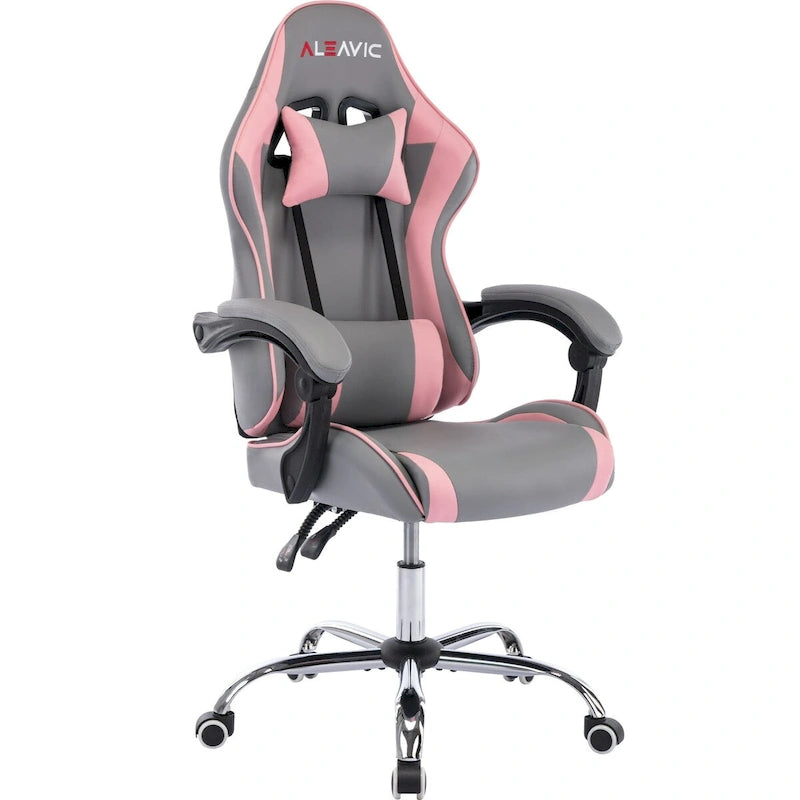 Racing Style Gaming Chair,PU Leather Height Adjustable Computer Gaming Chair with Headrest and Lumbar Massage Support