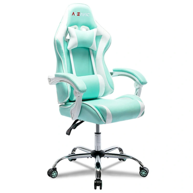 Racing Style Gaming Chair,PU Leather Height Adjustable Computer Gaming Chair with Headrest and Lumbar Massage Support
